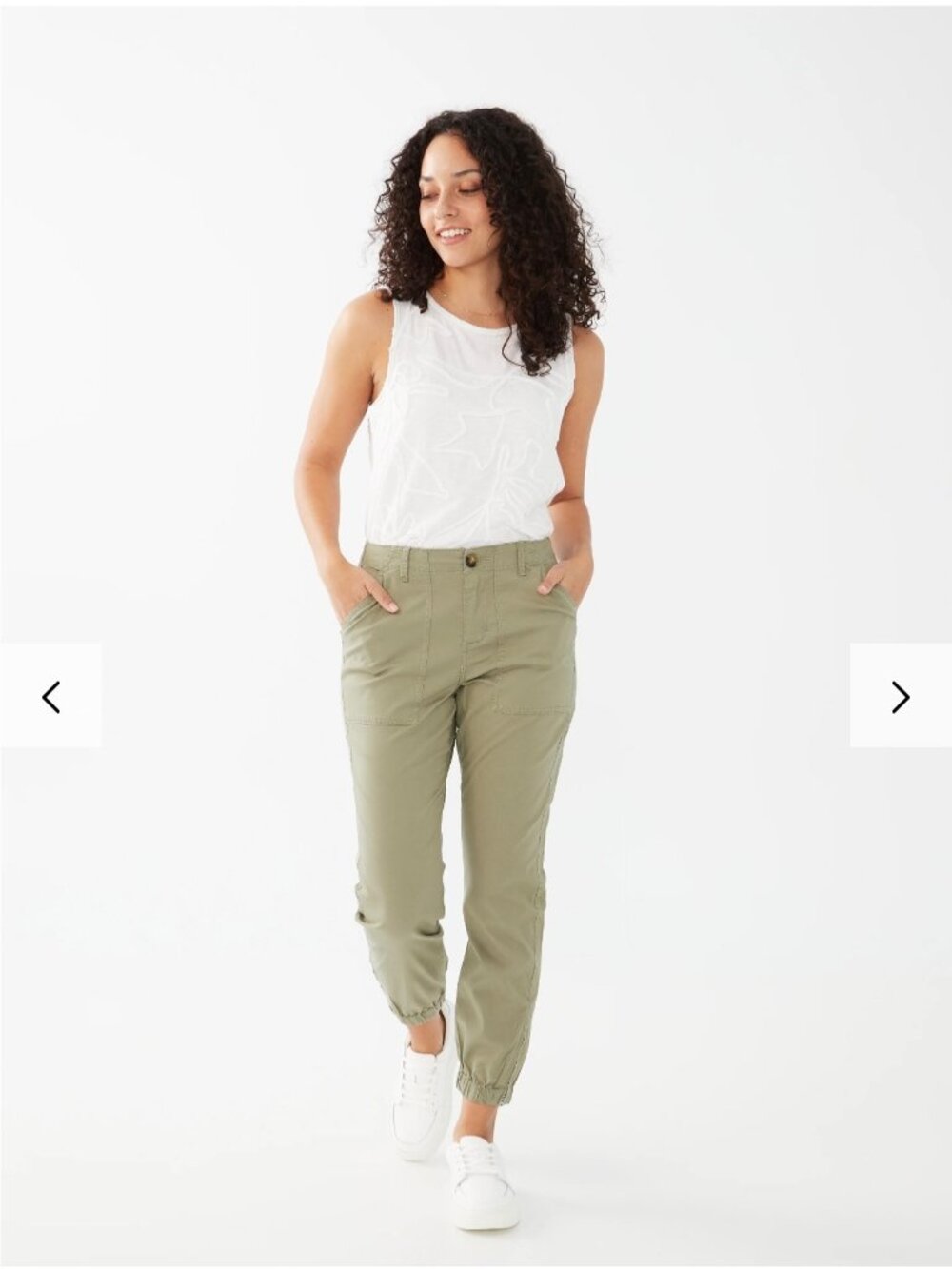 NWT FDJ Tencel Cargo Olivia Slim Ankle Utility Pants Beige 4 GorpCore StreetWear